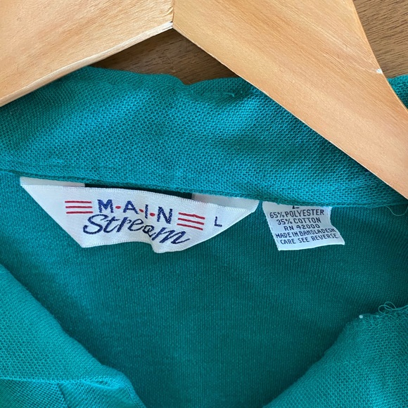 Vintage Main Stream Teal Polo Shirt - Picture 10 of 13